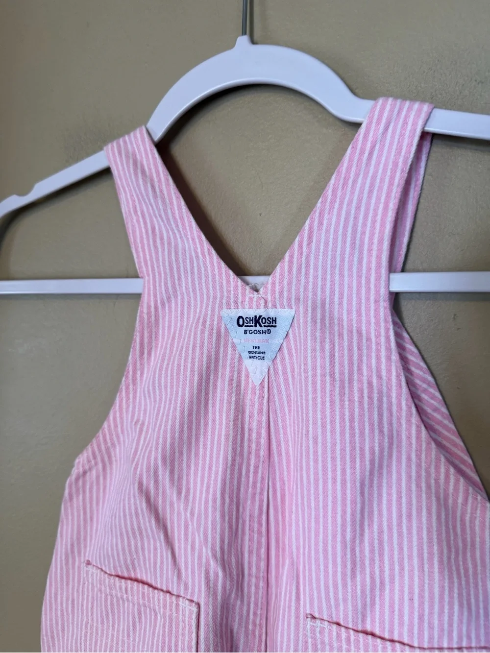OshKosh B'gosh Vintage Made in US Pink Railroad Striped Overalls NEW